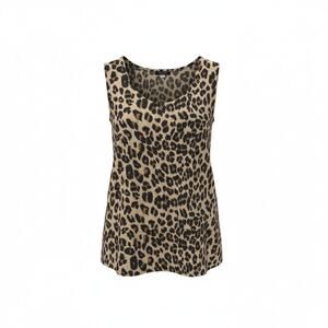 Vintage STUNT 100% Silk Leopard Print Sleeveless Top Size 2X